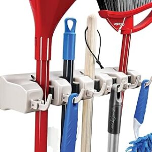 Home-it Mop and Broom Holder Wall Mount Garden Tool Storage