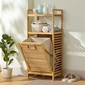 Laundry Hamper with 2-Tier Shelves & Tilt Out Basket, Laundr