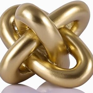 Golden Knot Statue, Three Knot Sculpture Home Decor Accents,