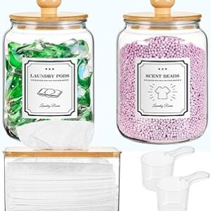 SUBEKYU Laundry Pod Containers and Dryer Sheet Holder with L