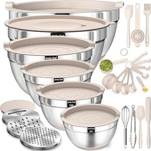 Mixing Bowls with Airtight Lids Set, 26PCS Stainless Steel K