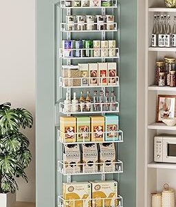 White 8-Tier Over The Door Pantry Organizer, Pantry Organiza