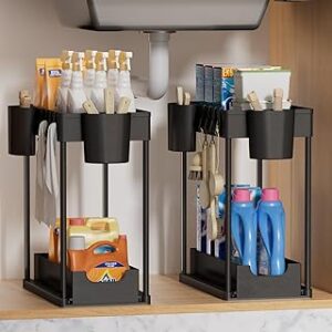 2 Pack Under Sink Organizers and Storage, Bathroom Cabinet O