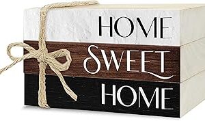 Mini Decorative Books For Home Decor, Rustic Wood Stack For