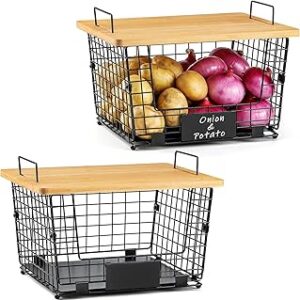 2 Set XXL Stackable Wire Basket with