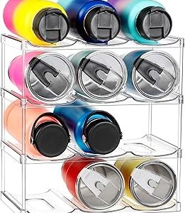 LARGER Compartment - Stackable Water Bottle Organizer Holder