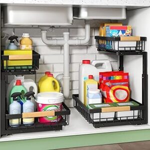 Under Sink Organizer 2 Packs 2 Tier